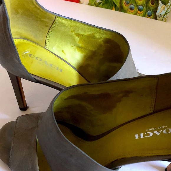 Coach designer heels Manhattan beige taupe color leather rare sz6.5 - Picture 13 of 13